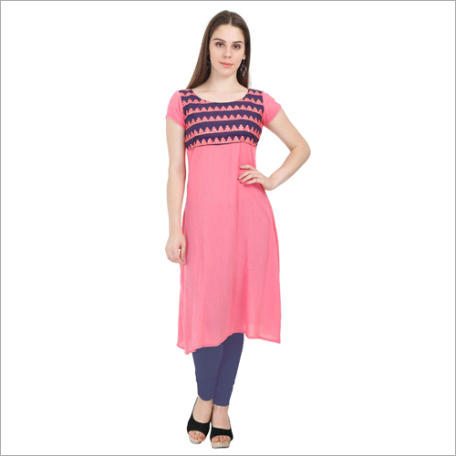 Available In Multicolored Ladies Round Neck Kurti