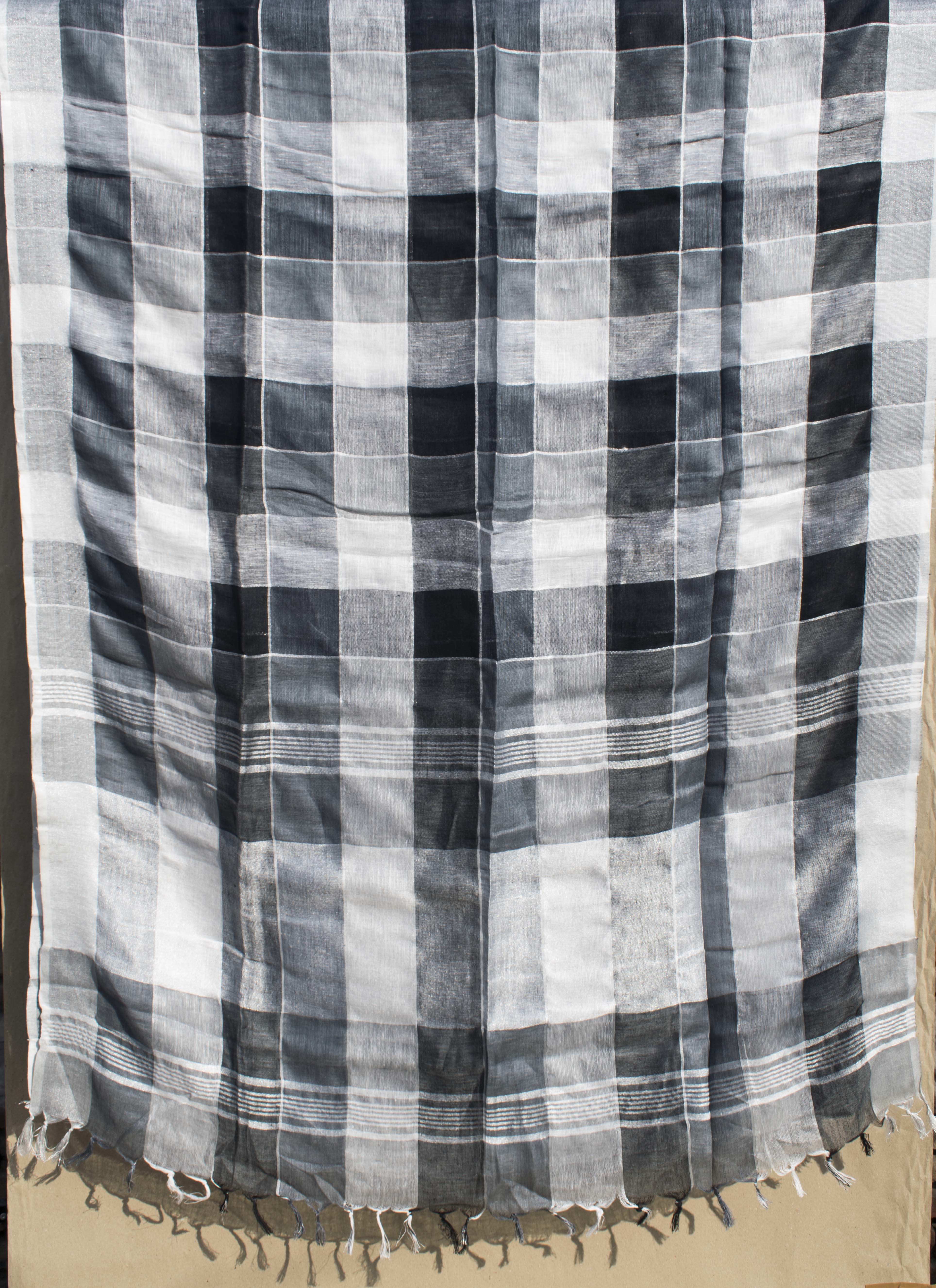 Linen Saree - 5.5 M Length, Beige Color | Lightweight, Smooth Texture, Ideal For Hot Weather