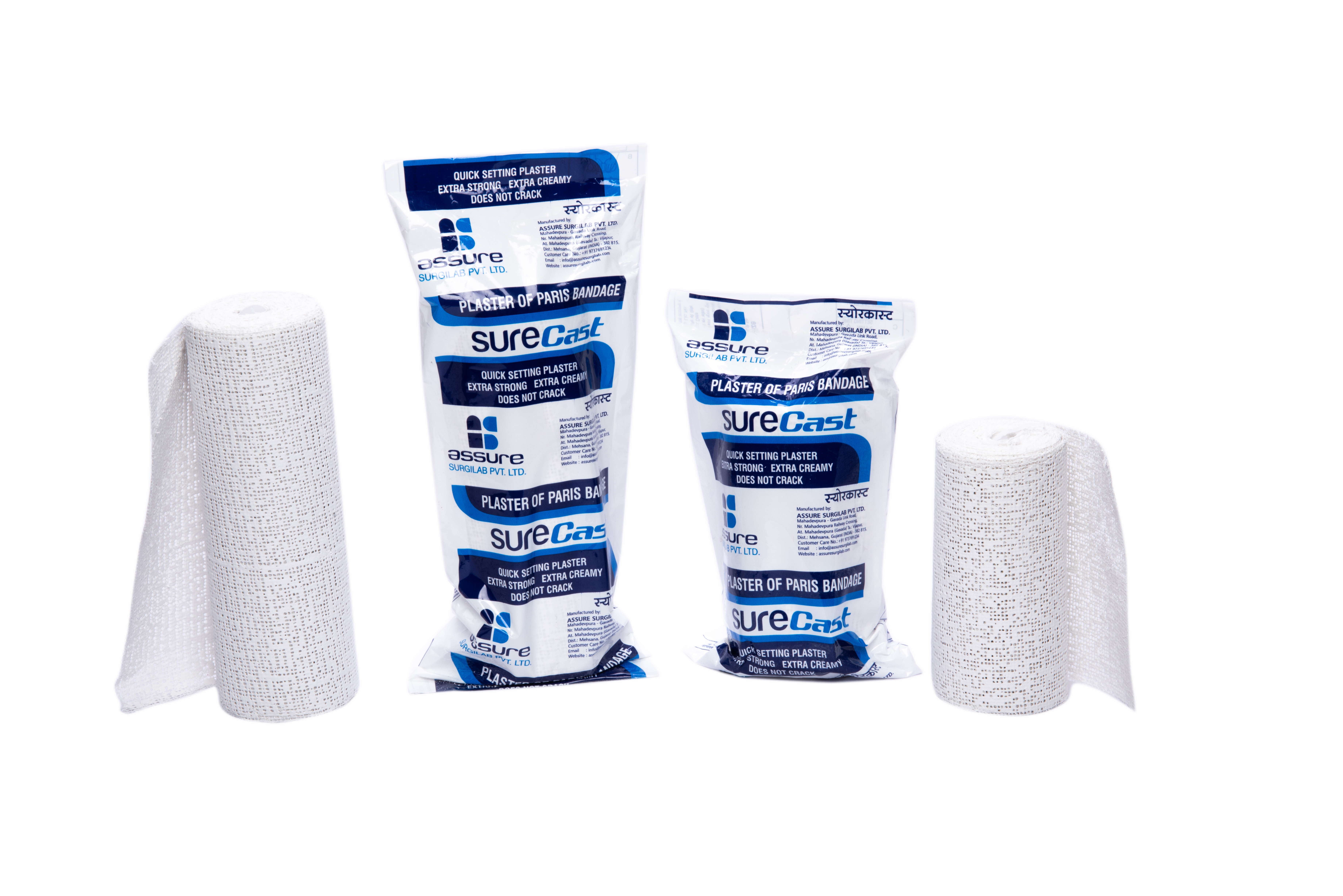 Plaster Of Paris Bandage - 2.7 To 3 Meter Length, 7.5 To 20 Centimeter Width, White Color | Ideal For Wound Coverage And First Aid Applications