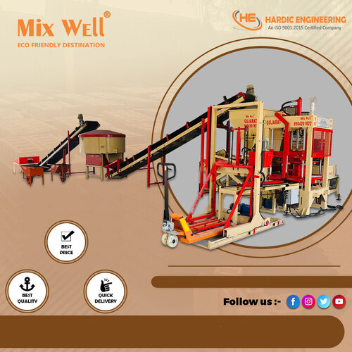 Hydraulic Brick Making Machine - 150 Ton Pressure, 230x110x75 mm Bricks | Automatic, 1680 Bricks/Hour Production, 4 Strokes, 300 Liter Tank