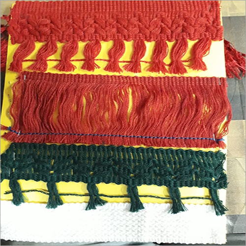 Tassel Ribbon Lace - Polyester, 1inch to 8inch Wide | Vibrant Red & Green Plain Pattern, 100 Meter Length, Soft Texture