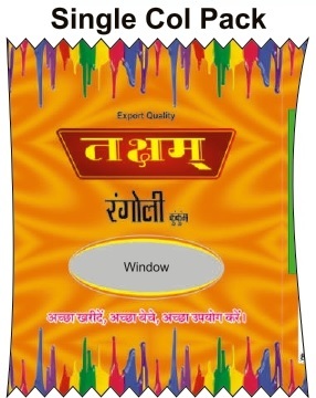Taksham Rangoli - Powder Material, Single Coll Pack, Multicolored Design | Lightweight, Washable, Indian Religious Style, Hinduism Theme