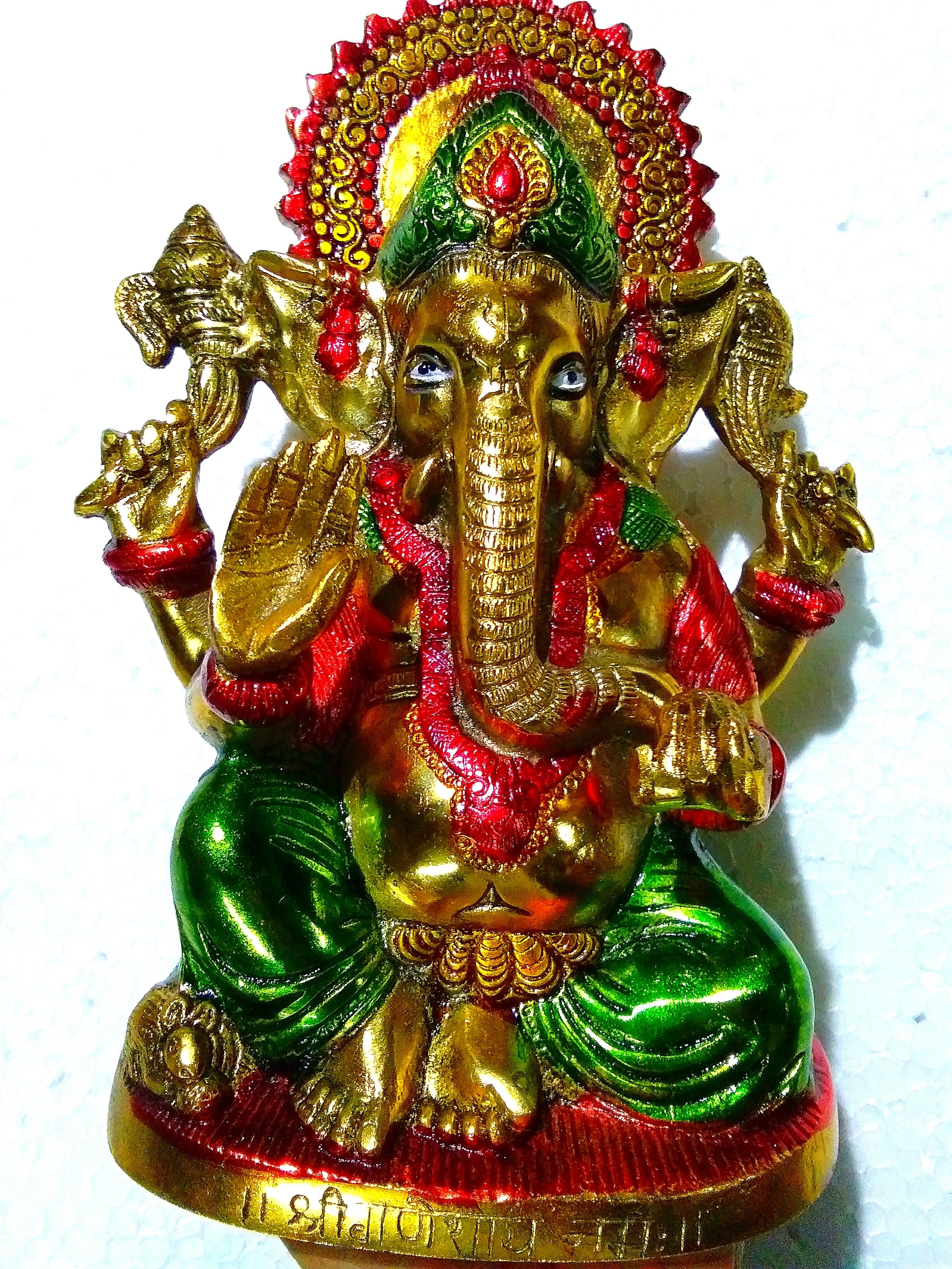 Ganesh Statue - Aluminum Silver Finish | Handmade Indian Artistry