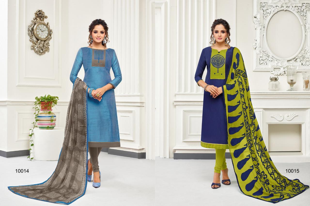 Designer Churudar Salwar Suit - Cotton Polyester, Customized Size, All Colors | Full Sleeves, Embroidered Pattern, Stone Decoration