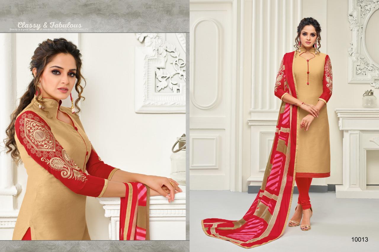 Designer Churudar Salwar Suit - Cotton Polyester, Customized Size, All Colors | Full Sleeves, Embroidered Pattern, Stone Decoration