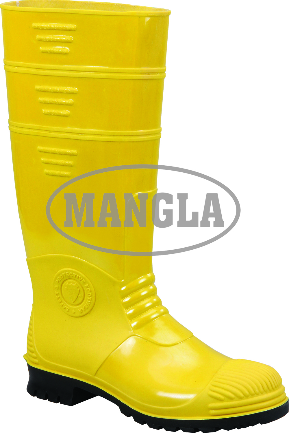 Lucas Yellow Gumboot - Color: Black / Red