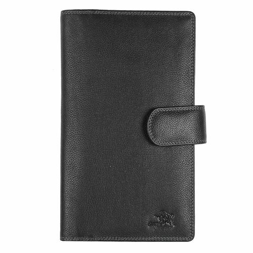 काली चमड़े का दस्तावेज़ धारक