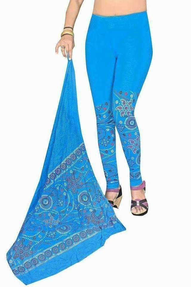 Leggings And Dupatta - Cotton Fabric, Size Xl (28-32) & Xxl (34-38), Length 40 | Casual Dress, Breathable, Washable, Printed Pattern For All Season