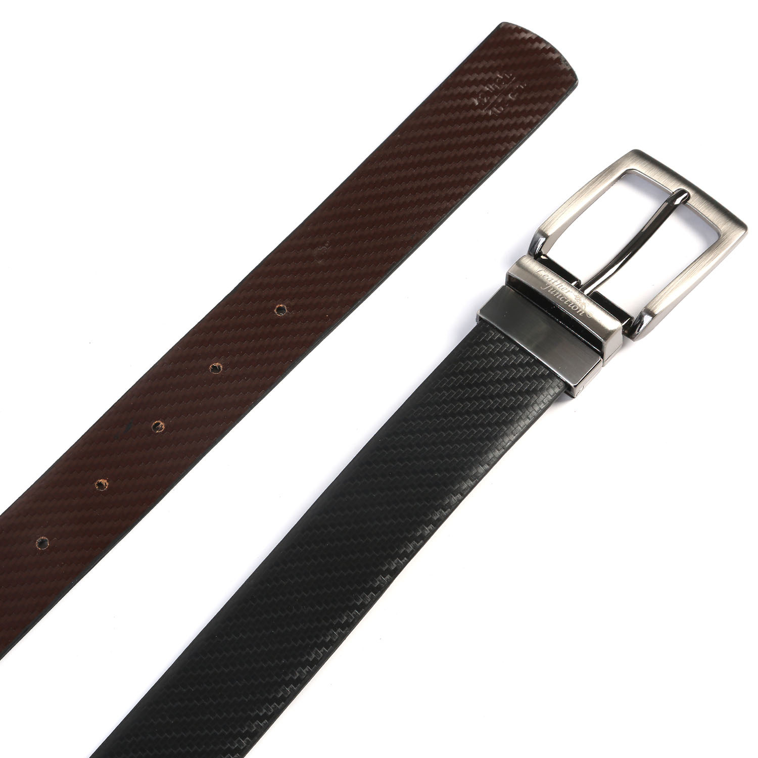 Zinc Men Pu Leather Reversible Belt