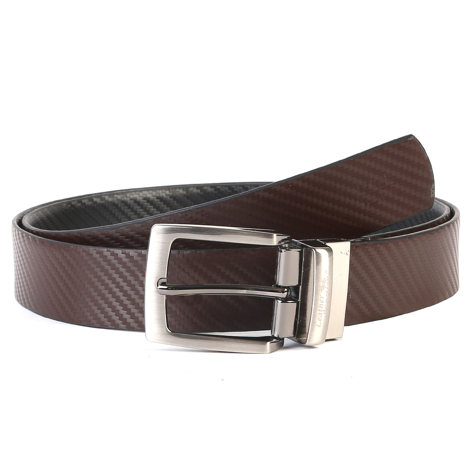 Zinc Men Pu Leather Reversible Belt