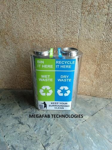 Stainless Steel Ss Duo Segregation Dustbin