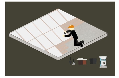 ग्रे चिपकने वाला टाइल मोर्टार