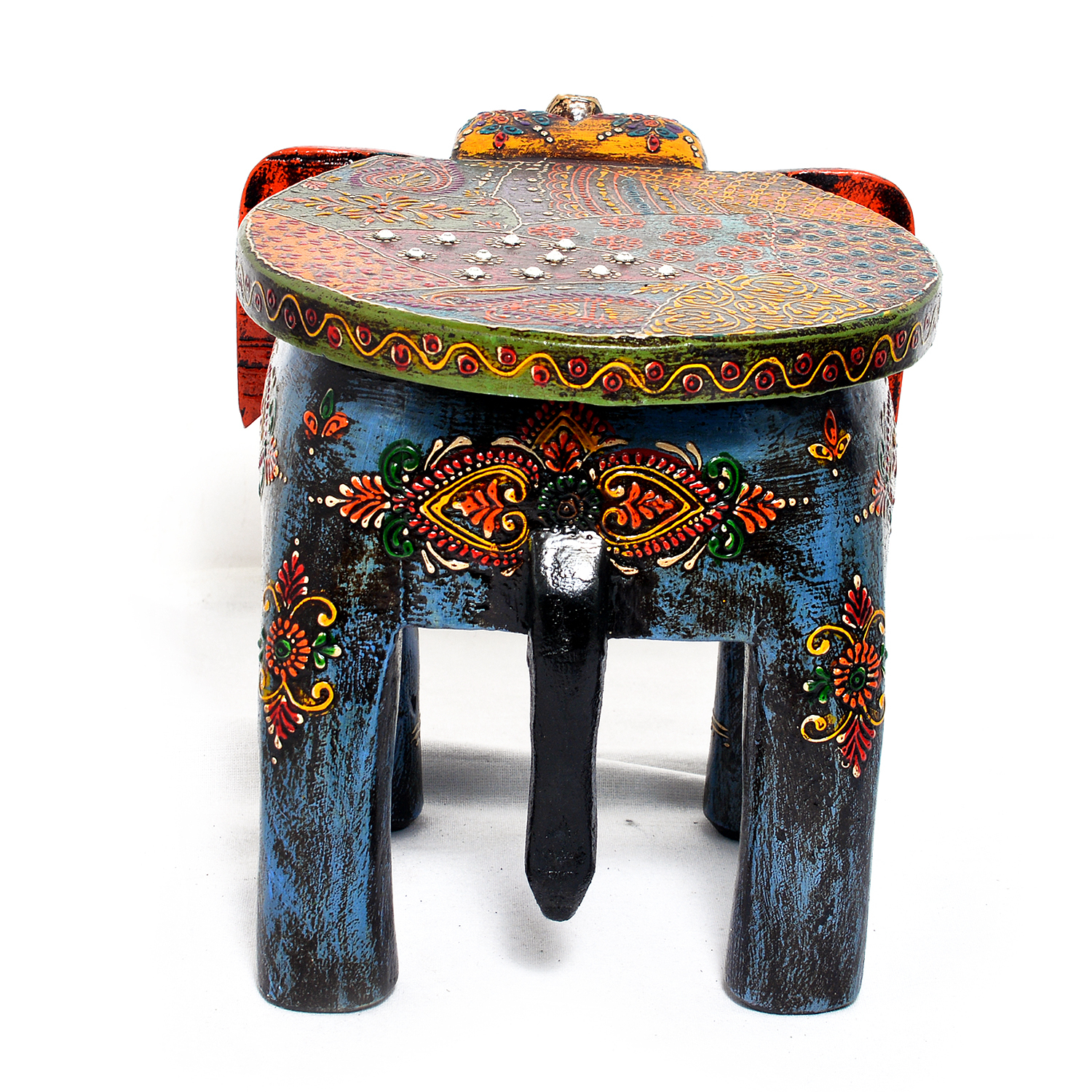 Wood Home Furnish Wooden Elephant Decorative Stool