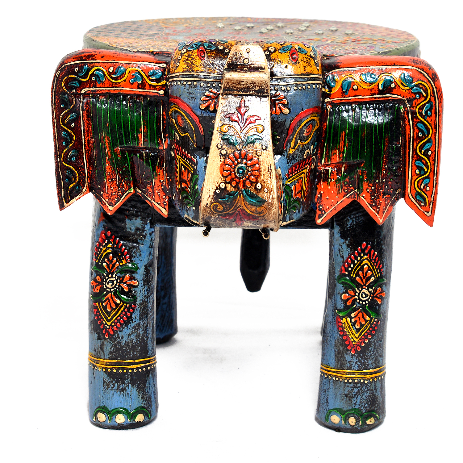 Wood Home Furnish Wooden Elephant Decorative Stool