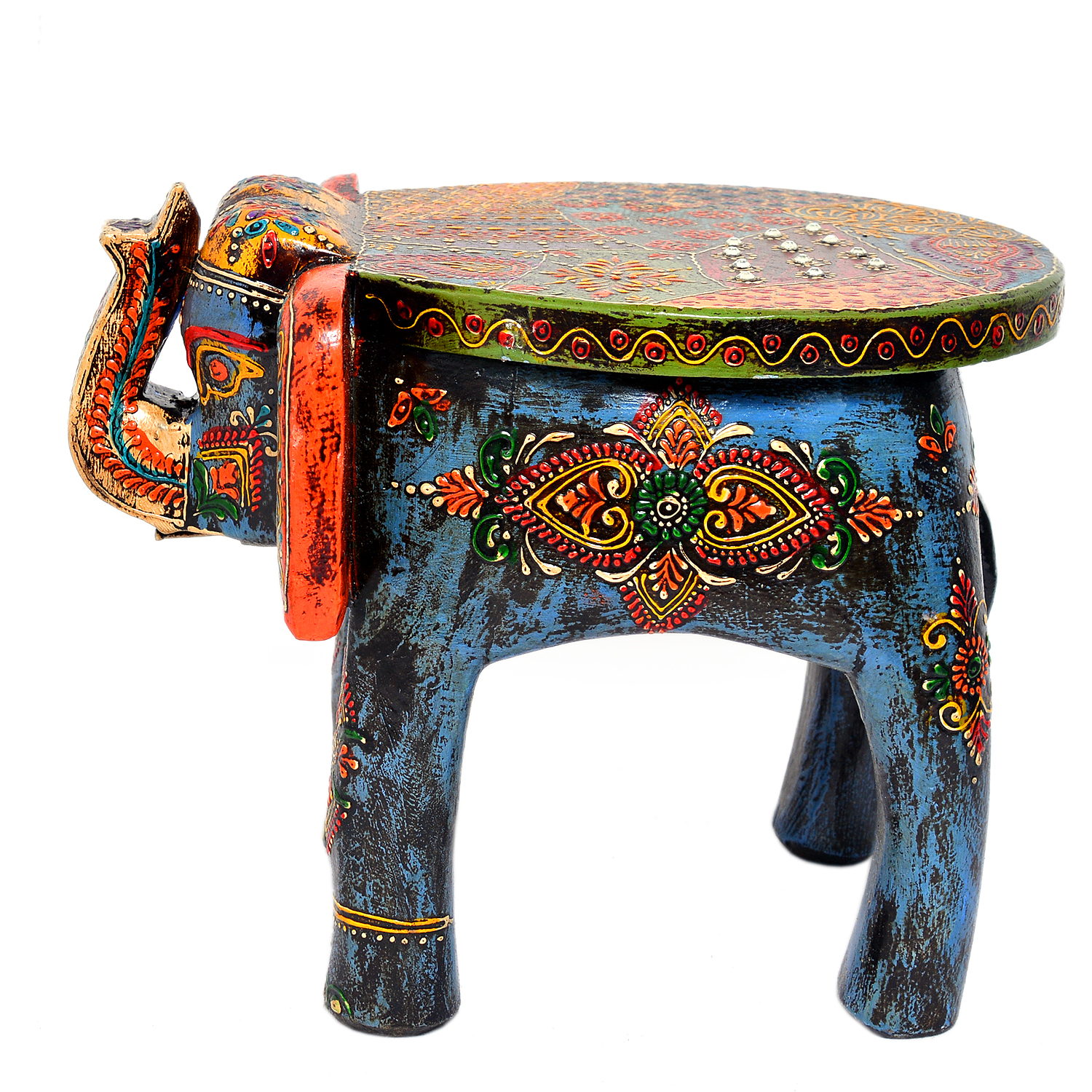 Wood Home Furnish Wooden Elephant Decorative Stool