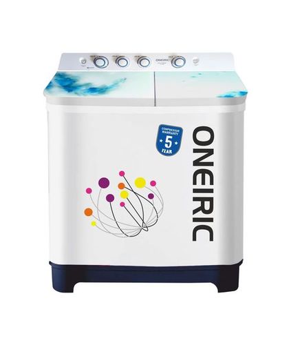 8 kg Washing Machine - Plastic & Metal, White & Blue | Semi-Automatic, Long Working Life, Efficient Performance