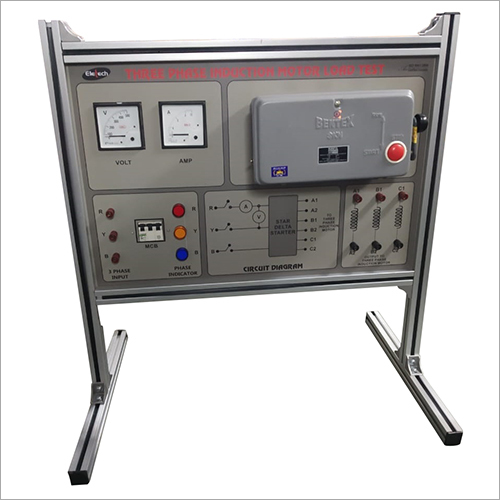 Load Test On Three Phase Induction Motor Lab Instrument - Metal, Rectangular Shape, 240-380 Volt Power Source | Ideal for Electric Phase Testing