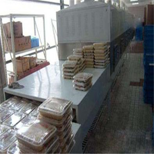 Stainless Steel Tunnel Conveyor Microwave Lunch Box Heating Machine, Fast Food Heating Machine