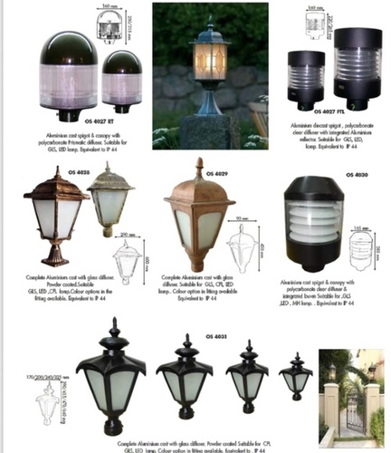 LED Gate Lights - Metal Construction , Multi Color Round, Rectangle, and Square Designs with Modern Style and Electric Power Source