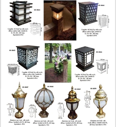 Led Gate Lights - Metal, Multi Color, Round, Rectangle And Square | Electric Power Source, Modern Style Design