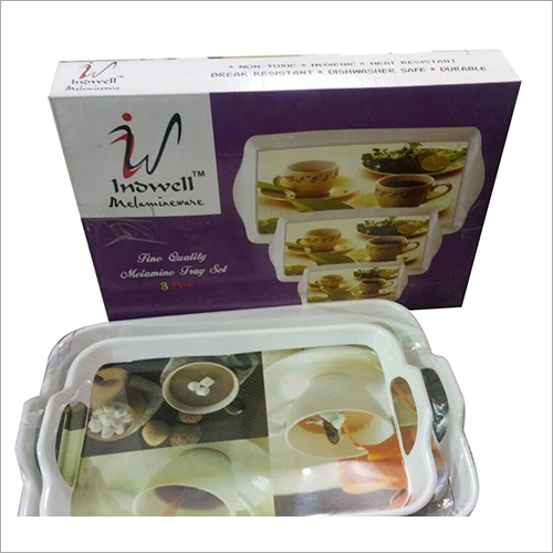 मेलामाइन 3 पीस ट्रे सेट