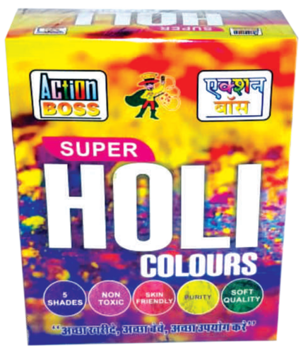 Gulal Mix Box - 400gms | Vibrant Yellow, Violet, Pink, Green Colors for Hindu Religious Celebrations, Traditional Indian Style