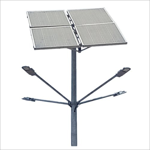 Solar Street Light Pole - Galvanized Iron and Steel, 220-440 Voltage, Silver Finish | Customizable for Optimal Illumination in Villages and Gardens