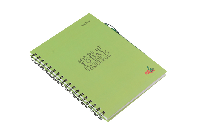 Wiro Notebook (X504) - Paper Material, Three Sizes, Different Colors, 80 Gsm, Ruled/graph Style, 96 Leaf, 192 Pages | Eco-friendly, Lightweight, Printed Logo For Daily Use & Promotion
