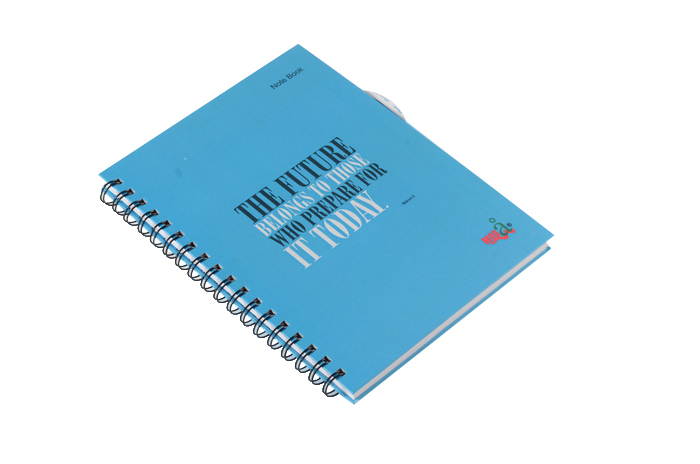 Wiro Notebook (X504) - Paper Material, Three Sizes, Different Colors, 80 Gsm, Ruled/graph Style, 96 Leaf, 192 Pages | Eco-friendly, Lightweight, Printed Logo For Daily Use & Promotion