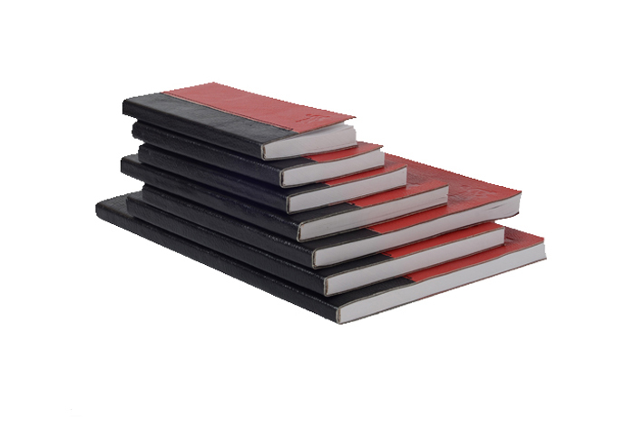 Genuine Leather Notebook (X101) - Color: Red Black