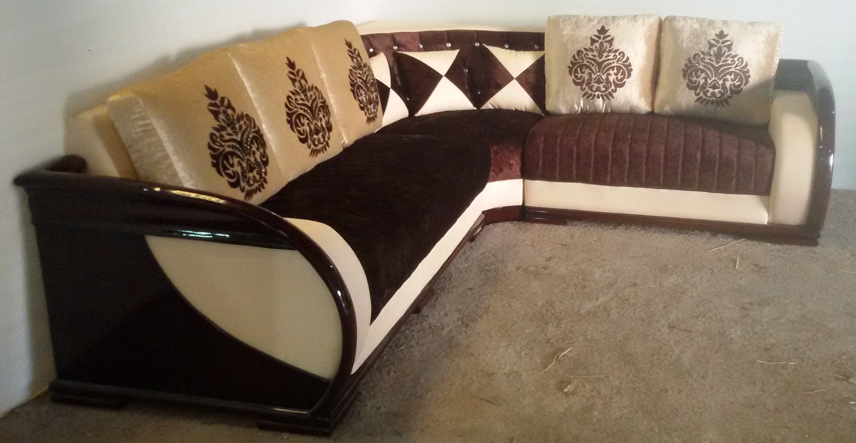 Handmade Modern Corner L Shape Sofa Set