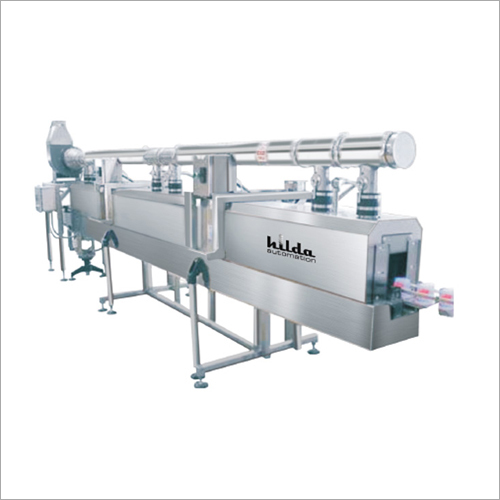 Steam Based Shrink Tunnel Machine - Stainless Steel, Semi-Automatic, Silver Color, 220-415 Volt PLC Control | High Strength, Easy Maintenance, Removable Hoods, Drain Tray Access