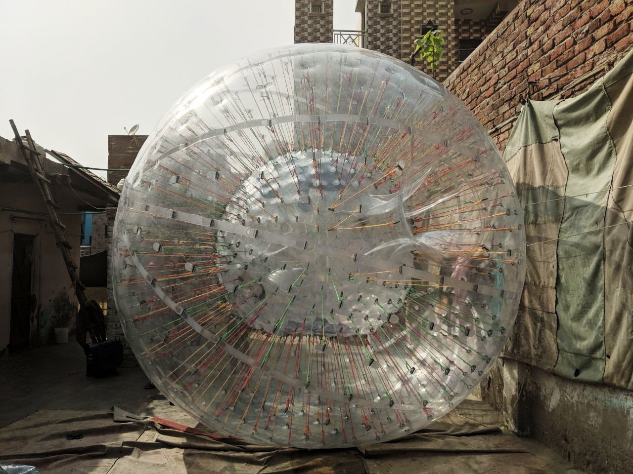 Transparent Zorbing Ball Deflation: 5 Minutes