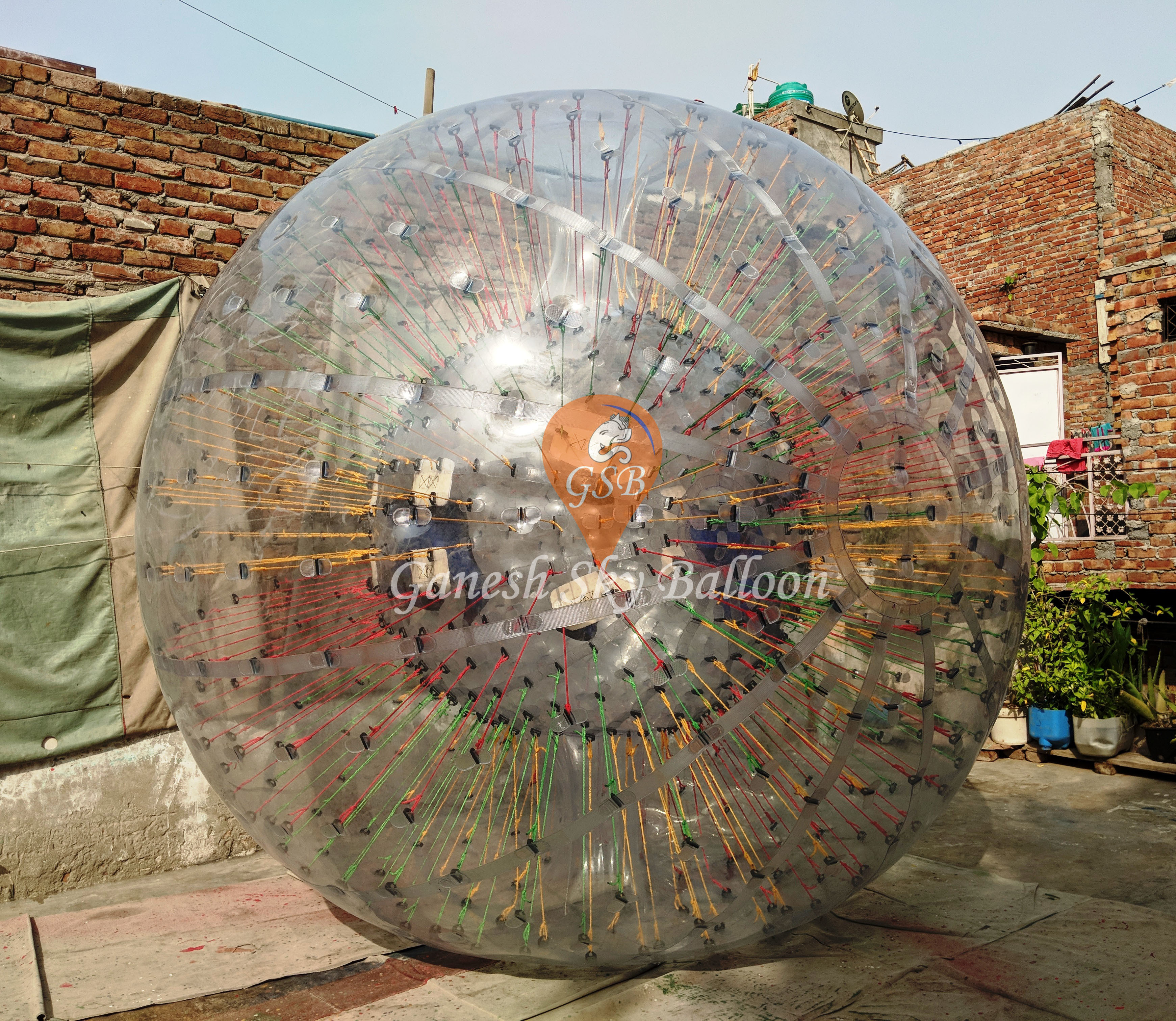 Transparent Zorbing Ball Deflation: 5 Minutes