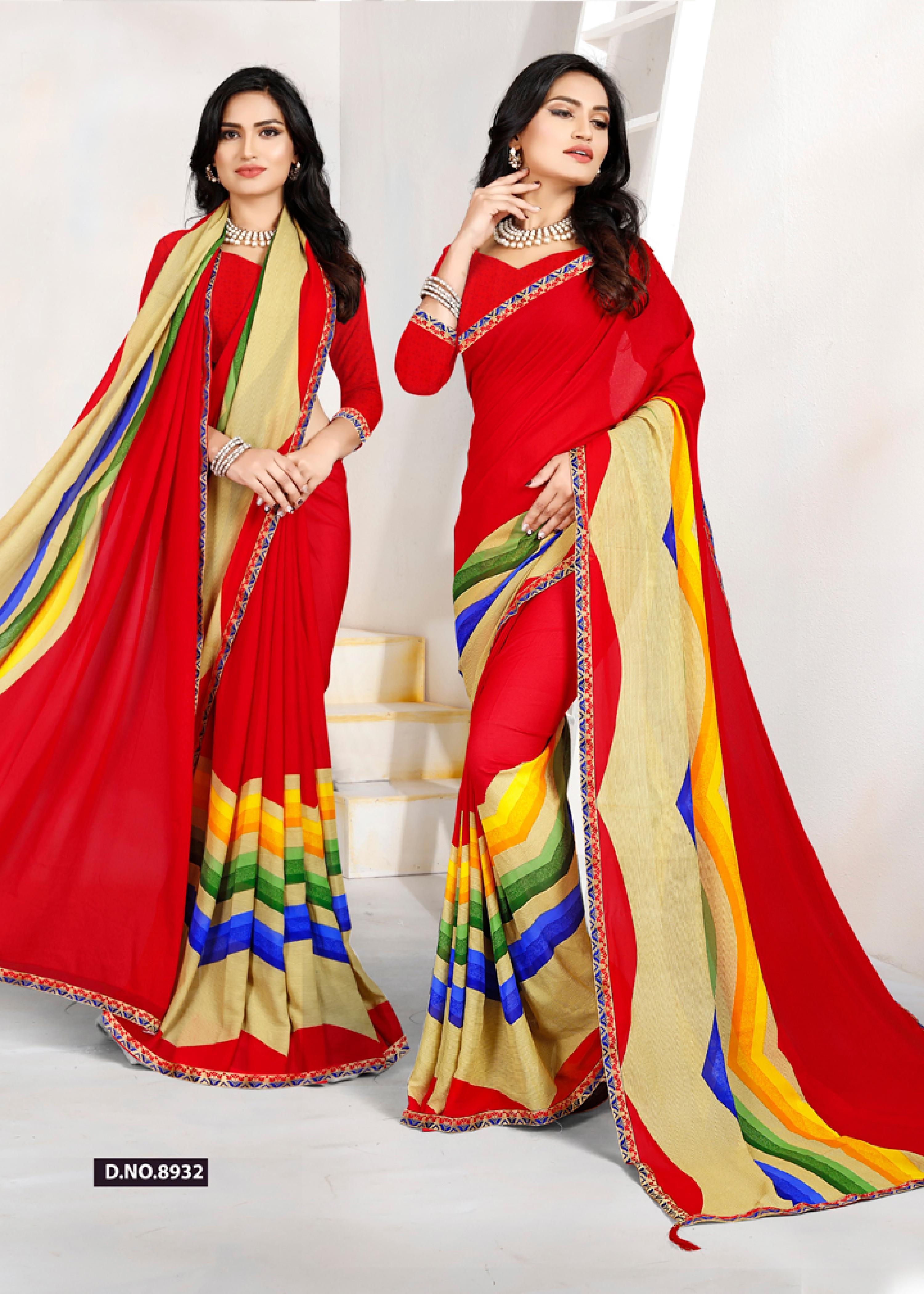 Available In 14 Colors Fancy Saree
