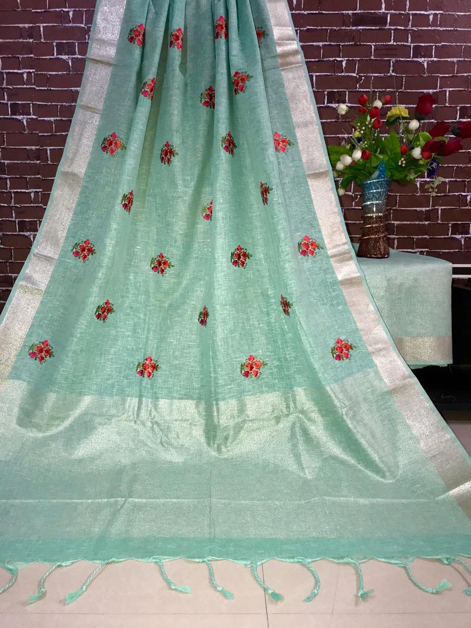 Embroidered Fancy Work Saree