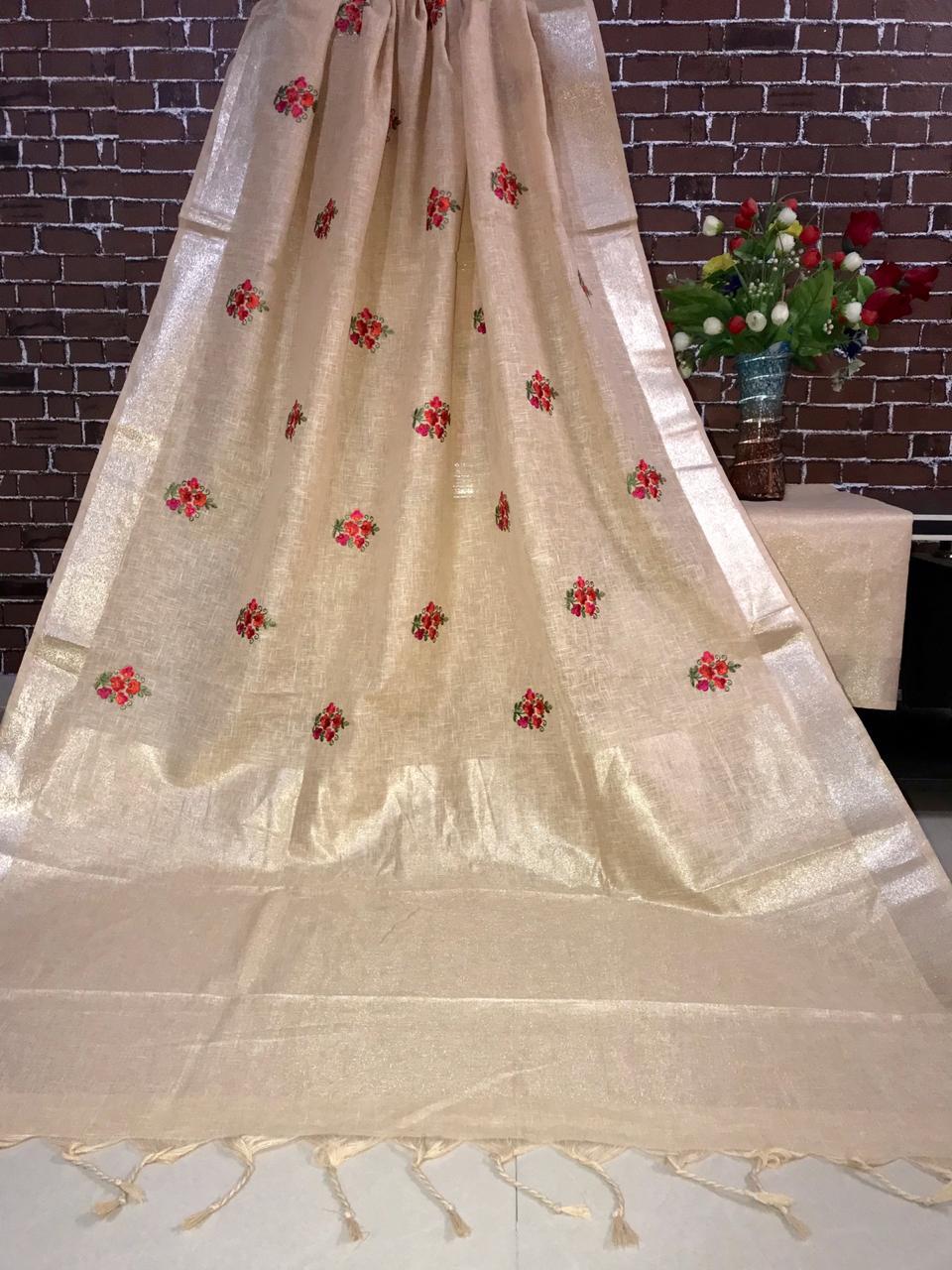Embroidered Fancy Work Saree