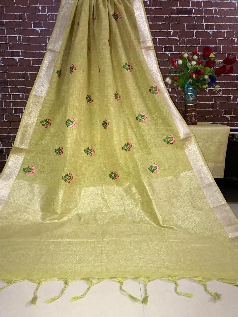 Embroidered Fancy Work Saree