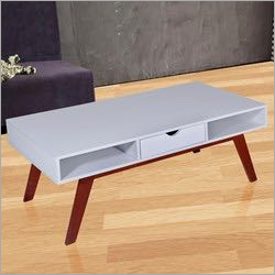 Solid Wood Coffee Table - Grey, Polished Finish | Durable, Easy To Clean, No Assembly Required, Indoor Use