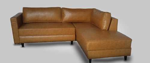 High Class Leather Corner L Shape Sofa Set - Solid Wood Frame, Handmade Leatherette, Brown Color | Durable, Eco-friendly, 12-month Warranty, Modern European Design