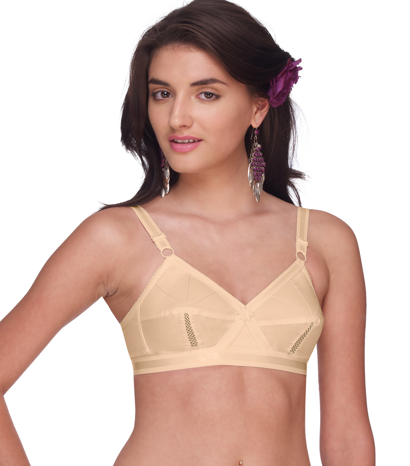 Sona Perfecto Bra - Cotton Blend, Sizes 76-117 | Featuring Lycra Fabric, Innovative Cross Fabric Rigid Belt, And Ventilated Cup Design For Comfortable Full Coverage