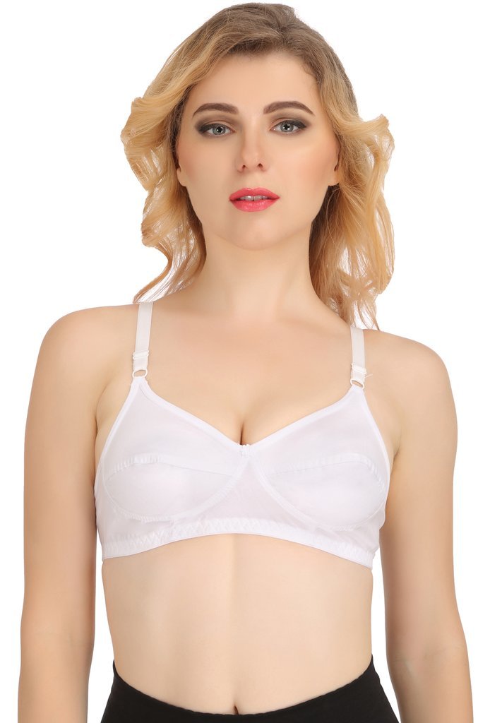 Sl-c-108 Bra - 2-part Embroidered Fabric, Size 75-110 | Full Coverage With Side Shaping Panel, Non-wired Comfort, Adjustable Straps