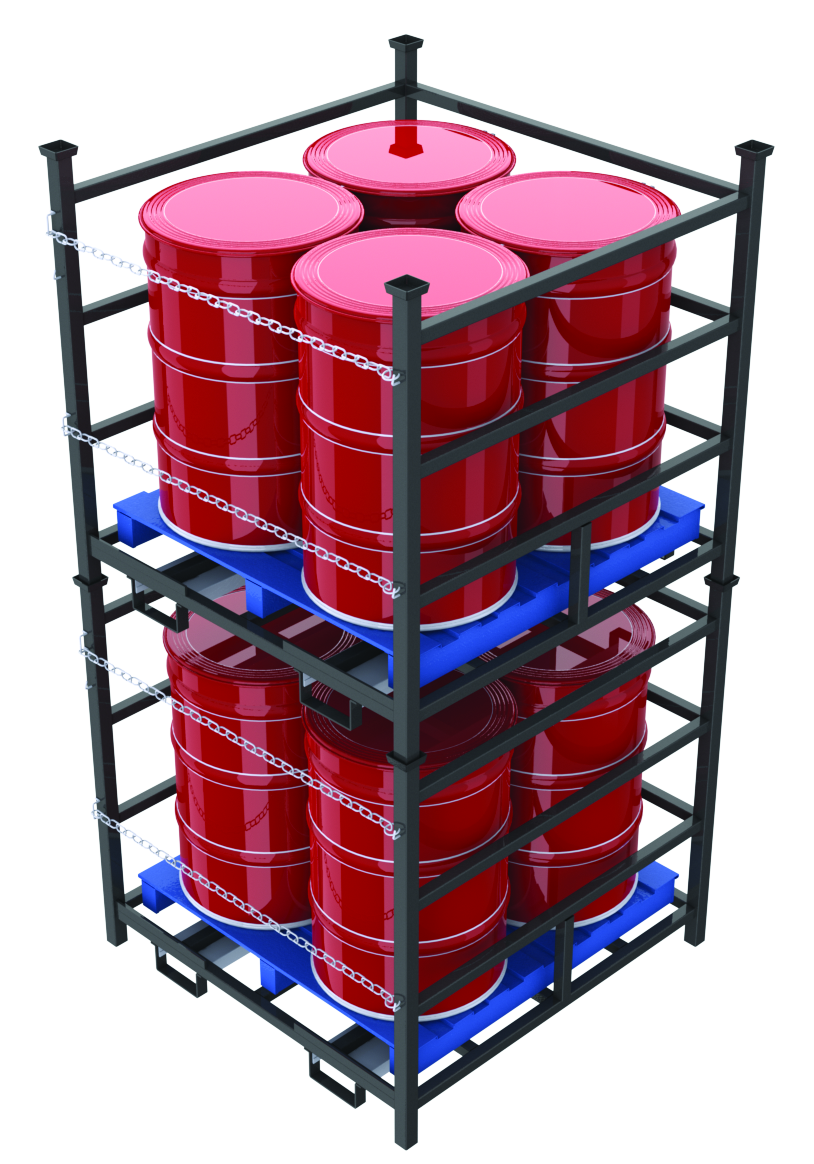 Blue / Black / Da Grey Drum Pallet Vertical Storage