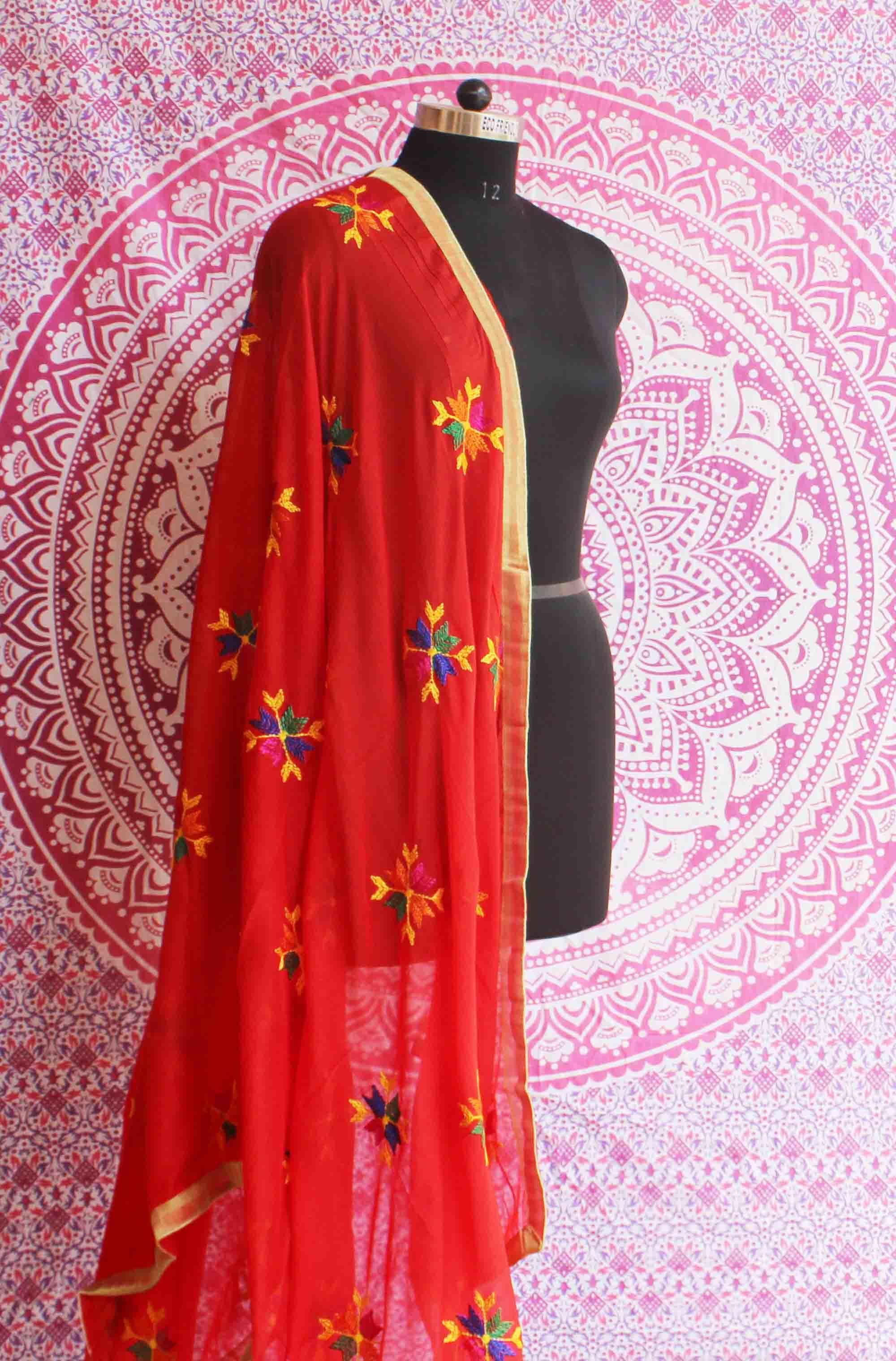 Multi Phulkari Dupatta