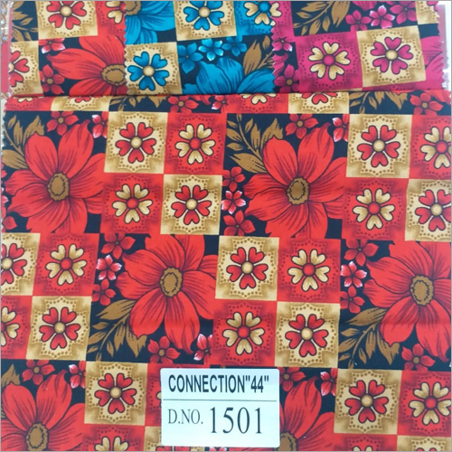 Multicolor Poly Cotton Printed Fabric