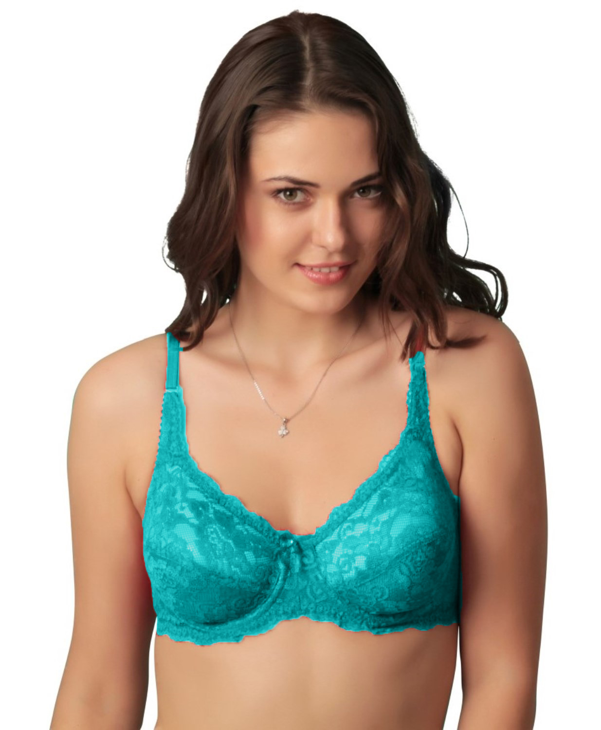 Sl-l004 Bra - Delicate Paisley Lace, Non-padded Semi-lined Cups, Full Under-wires, 3 Part Cup For Better Shape, Elasticated Straps, Available In Black, Red, Blue, Skin, Purple, H Pink
