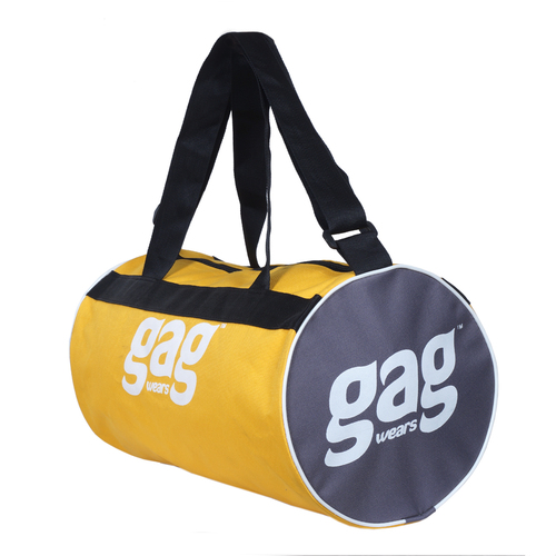 Yellow Gym Bag - Polyester | 18x10x10 Inches, Zipper Closure, 2 Handles, Shoulder Strap, Lightweight at 0.5 kg, Ideal for Gym and Sports Equipment Carrying