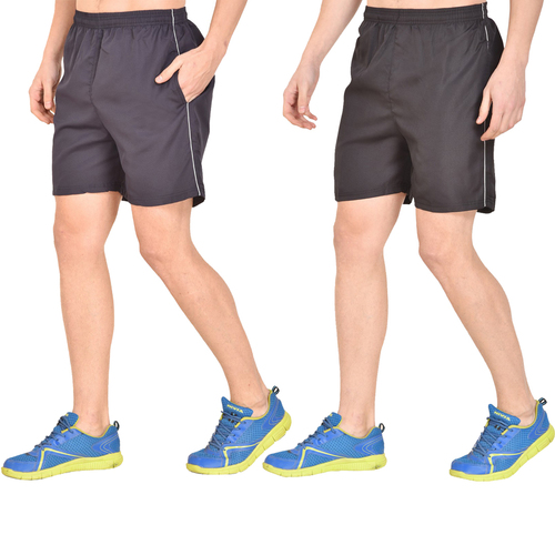 Lycra Shorts - Black, S-XXL Size Range | Elasticated Waist, Two Pockets for Workout, Sports, Casual Wear, Machine Wash Care