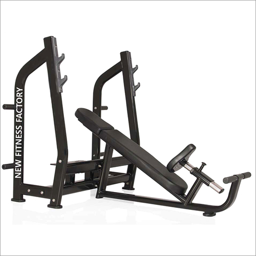 Incline Bench - Coated, 100 kg Weight Stick | Commercial Use, Easy Adjust Ladder Catch System, Supports Olympic Weightlifting