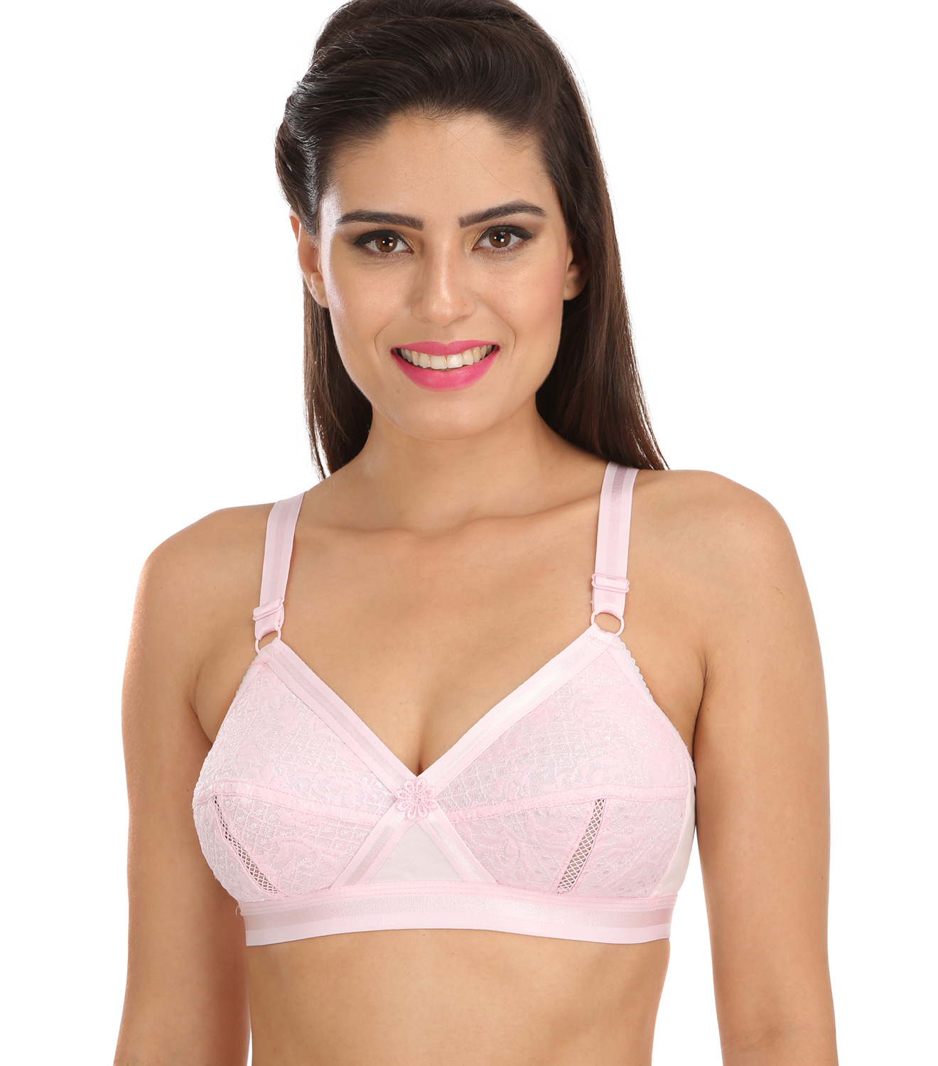 Sl-delicate Bra - Stretchable Elastane Cotton, Size 76-117 | Full Coverage, Wirefree, Centralized Mesh Cups, Broad Spandex Belt